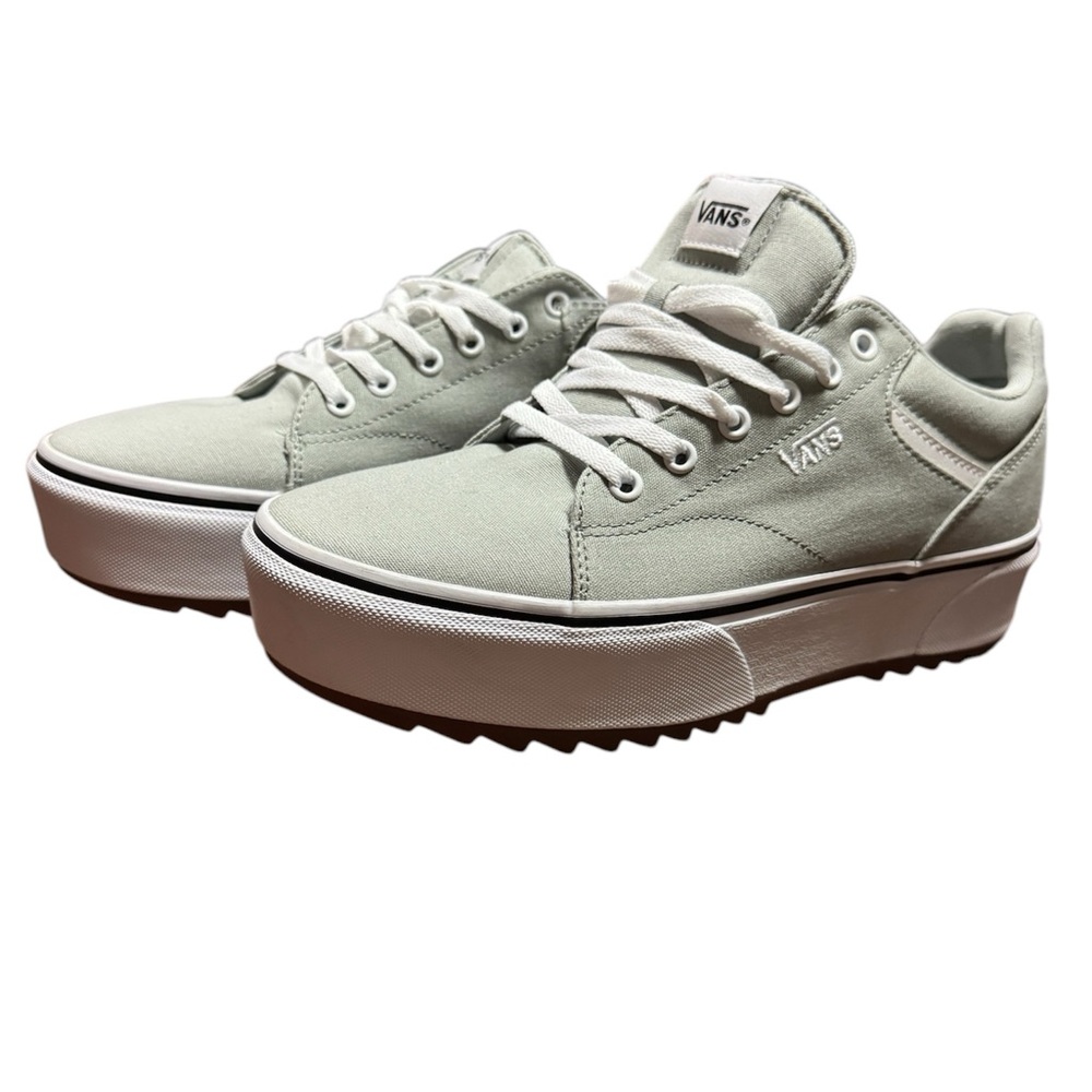 Women's Vans Seldan Platform S Canvas Stone Green Gray 11 Walking Skateboard